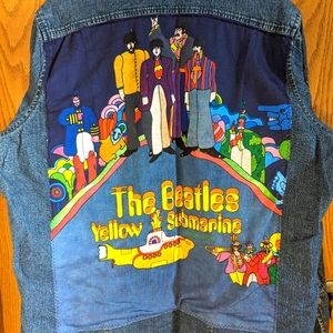 The Beatles Yellow Submarine Upcycled Jean Shirt 2X